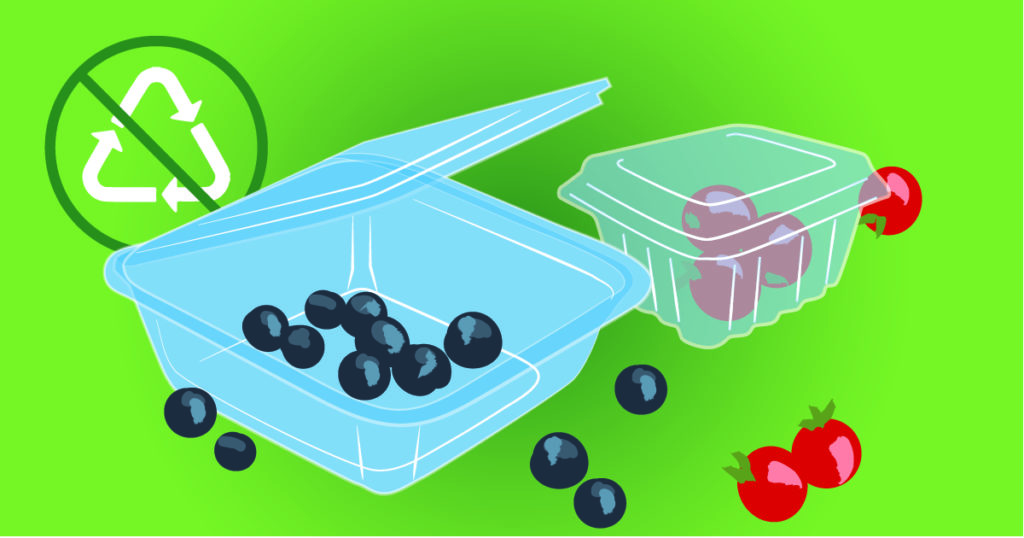 Clamshell container illustration
