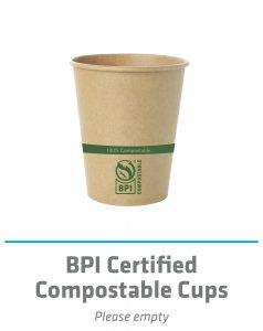 BPI-certified compostable cups
