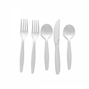 plastic spoon, fork, knife