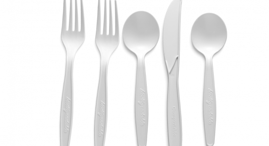 plastic spoon, fork, knife